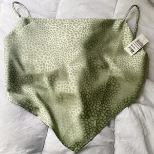 Light Green Dainty Crop Top w Backless Tie